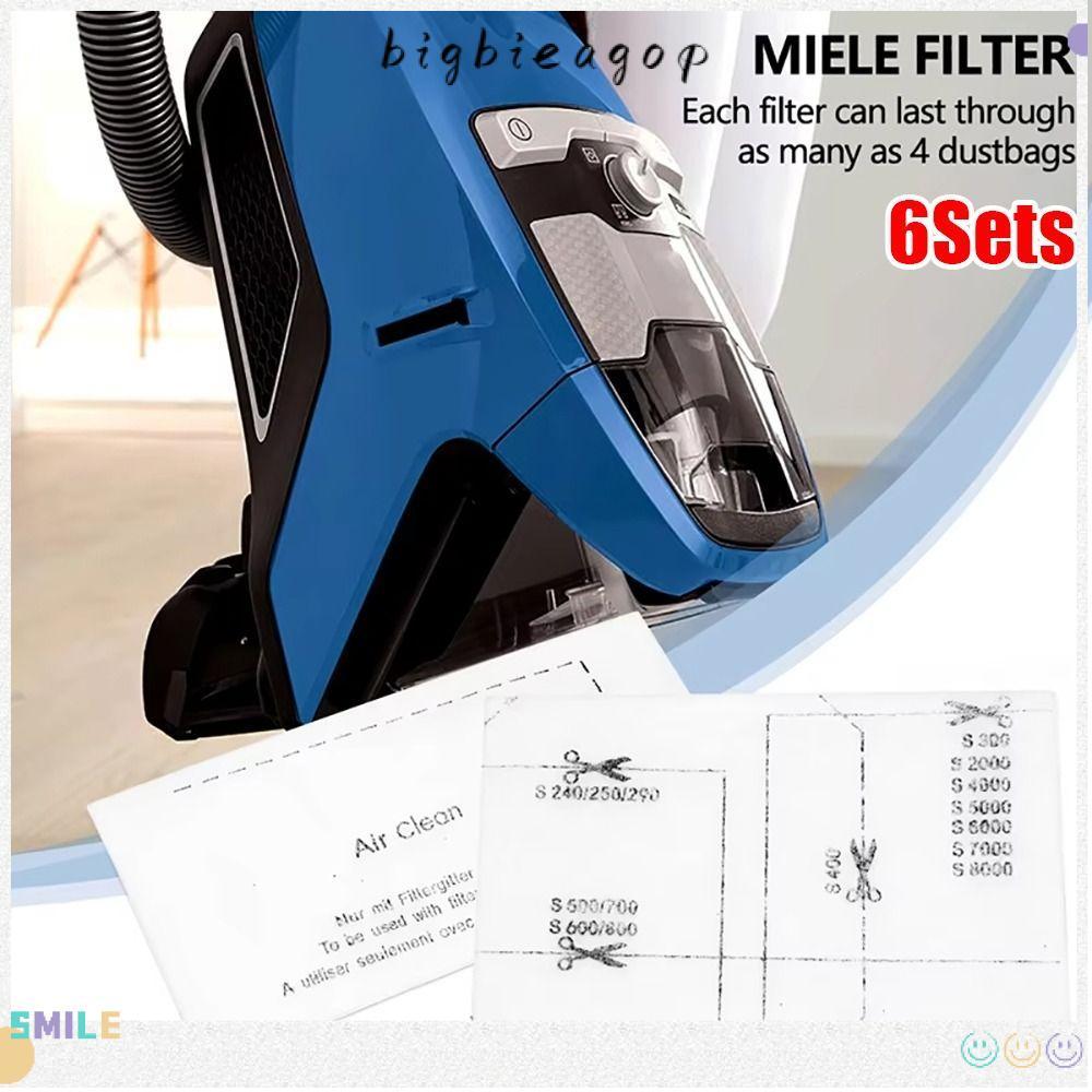 BIGBIEGOP 6 ชุดผ้าฝ้ายกรองไอเสียกรองเครื่องดูดฝุ่น, Air Clean เครื่องใช้ในบ้านอะไหล่สําหรับ Miele Co
