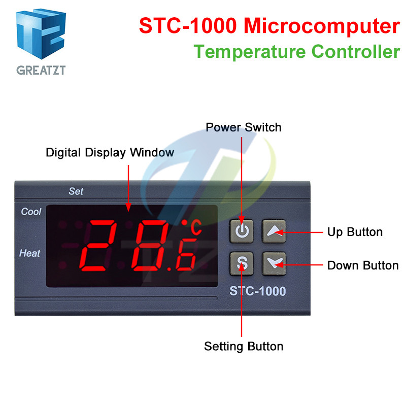 STC-1000 STC 1000 LED Digital Thermostat สําหรับ Incubator อุณหภูมิ Controller Thermoregulator รีเลย