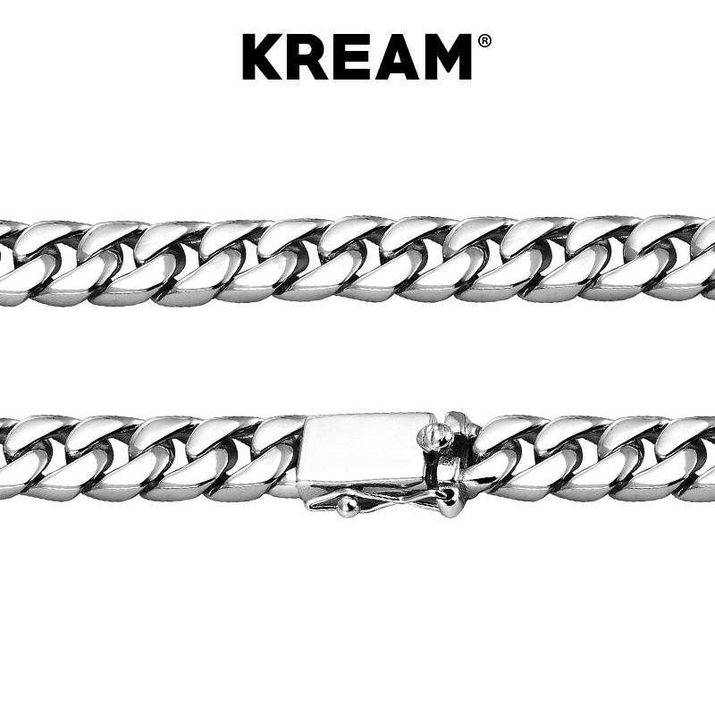 KREAM 8 มม.S925 เงินสเตอร์ลิงโบราณ巴项链 ชาย 同款女学生 โซ่