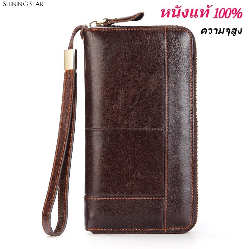 [ใหม่] กระเป๋าสตางค์ผู้ชายยาวกระเป๋าสตางค์หนังแท้ความจุขนาดใหญ่หลายช่องสําหรับธุรกิจและการพักผ่อน กระเป๋าสตางค์ผู้ชายเย็น