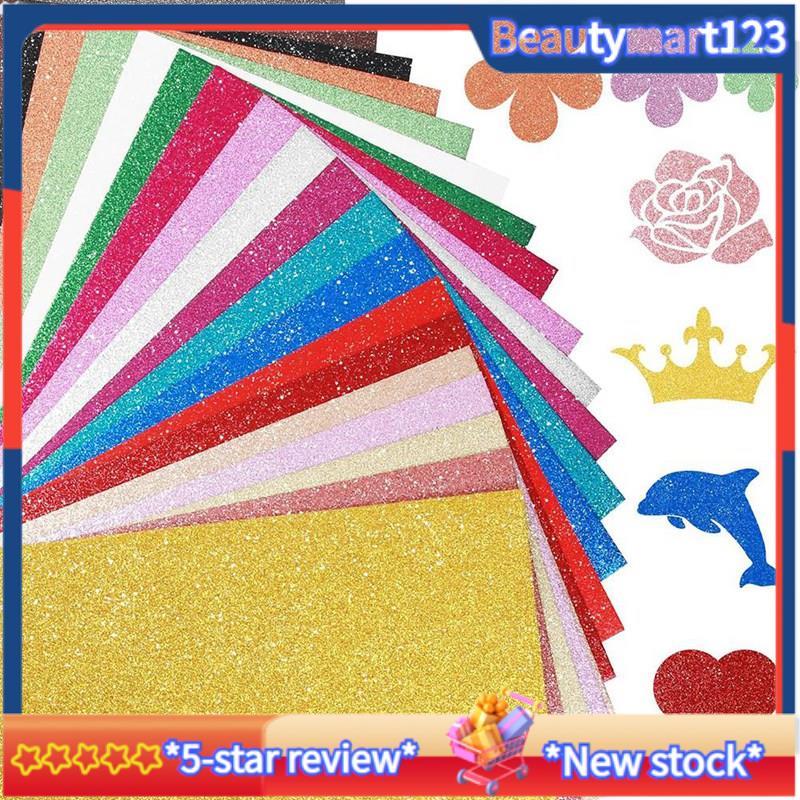 BM40 แผ่น 20 สี Sparkly Cardstock, 250GSM A5 Glitter Paper No-Shed หนา Shimmer Card Stock