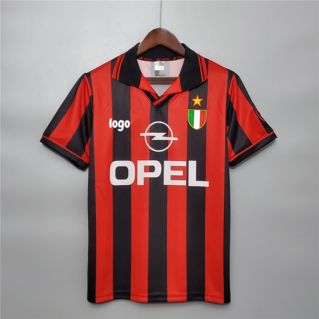 #AM 96-97 Home Retro Soccer Jersey Football #MALDINI #BAGGIO #WEAH
