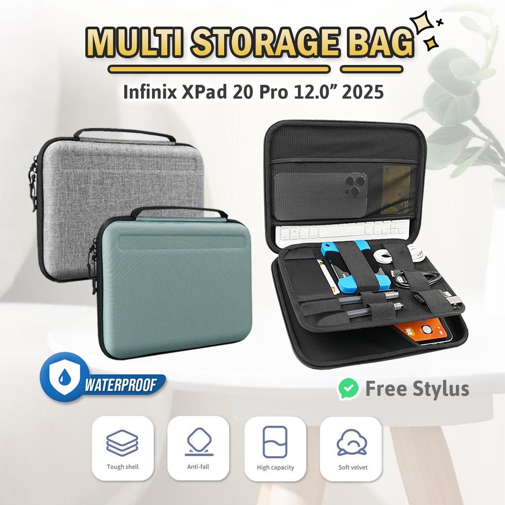 แขนทหารสําหรับ Infinix Hard Case Folio Organize กระเป๋าสําหรับ Infinix XPad 20 Pro 12 นิ้ว 2025 กระเ