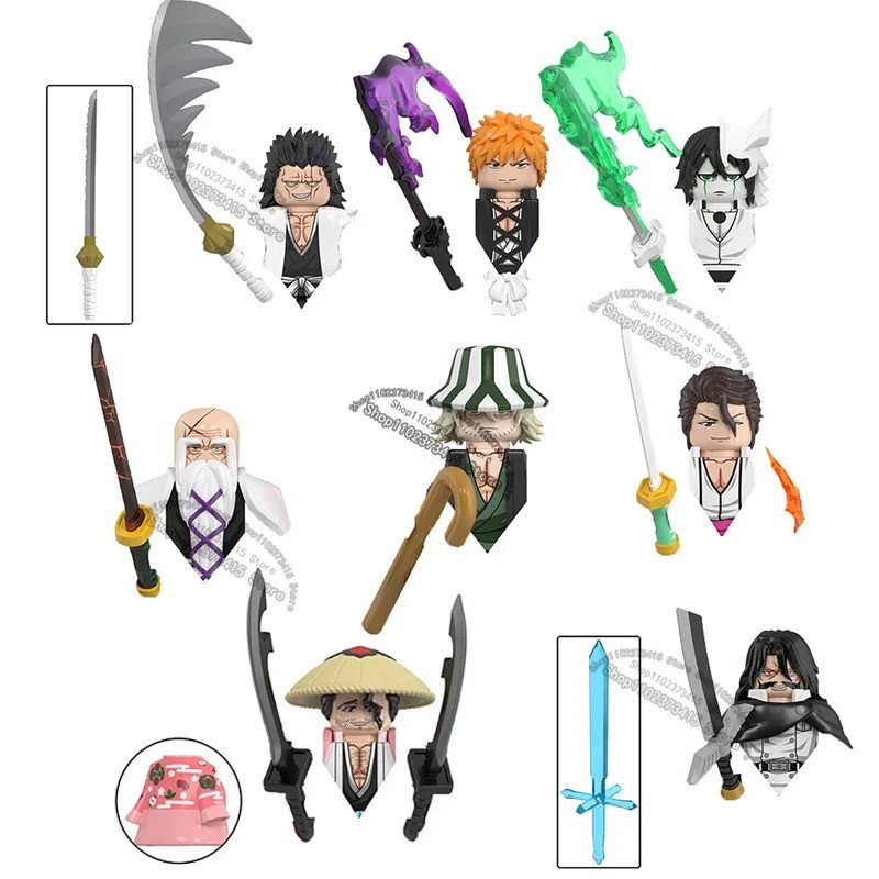 อิฐการ์ตูน Wm บล็อกตุ๊กตา Kurosaki Ichigo Hitsugaya Toushirou Action ของเล่น Fig Building Blocks