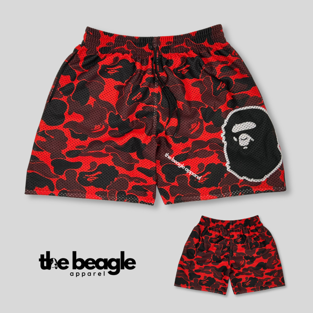 กางเกงขาสั้น BAPE แบบ.high-waisted mesh sublimation (Unisex)