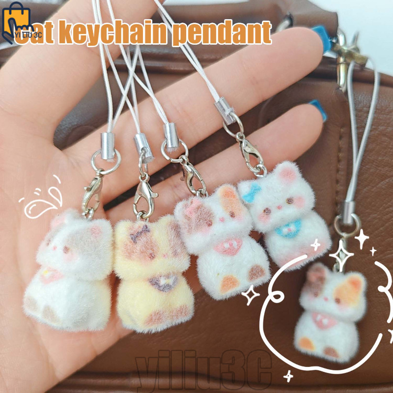 5ชิ้นน่ารักเรซิ่น แห่กัน แมวโทรศัพท์เสน่ห์- น่ารัก มินิลูกแมวพวงกุญแจ-เกาหลี ย2เค พวงกุญแจโซ่-การ์ตูนหูฟังจี้-สัตว์แขวนเครื่องประดับ-แฟชั่นมือถือเส้น