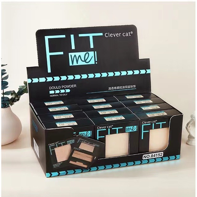 Pressed Powder Clever cat Clever cat Clever cat Clear Face Repair Oil Control Double-Layer Pressed P