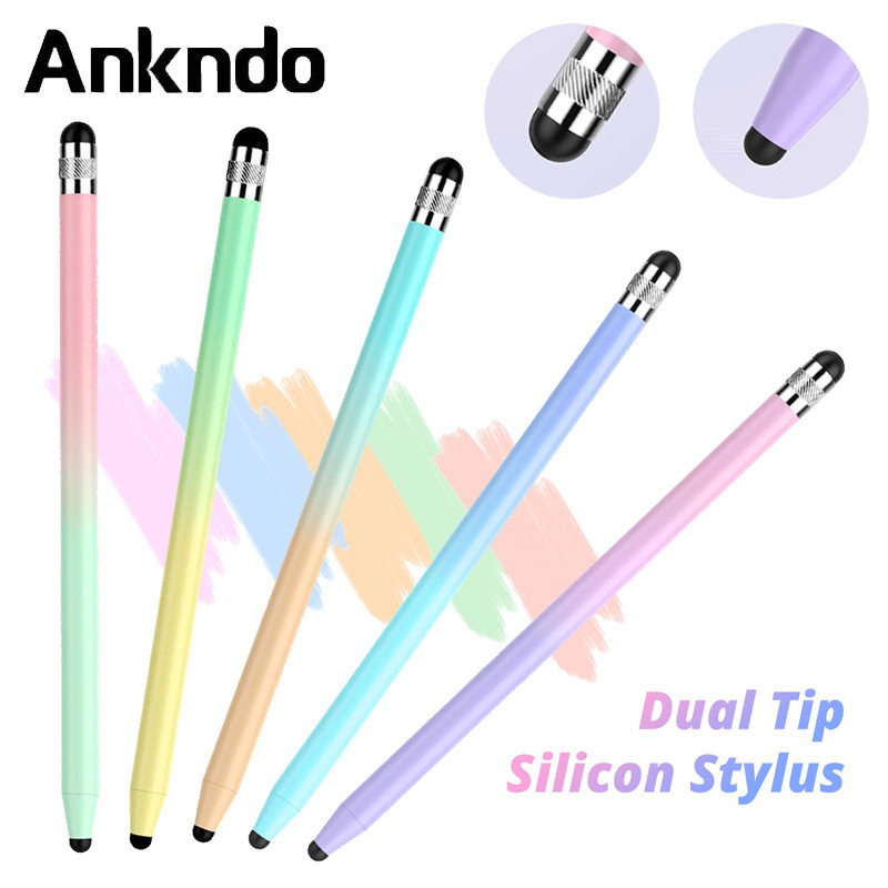Ankndo 2 In 1 ปากกาสไตลัสสําหรับแท็บเล็ตโทรศัพท์มือถือดินสอสัมผัสแบบ Capacitive สําหรับโทรศัพท์ Samsung Universal โทรศัพท์ Android ดินสอเขียนหน้าจอ