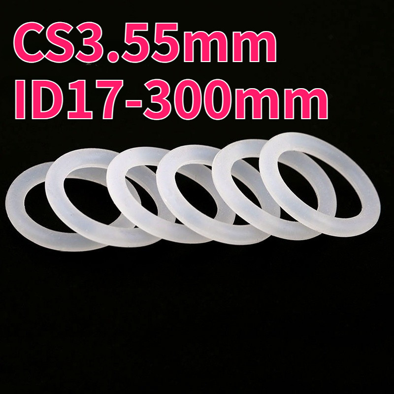 ปะเก็นโอริง CS3.55 มม.* ID17-300 มม.O-แหวนซิลิโคนสีขาวซีลเกรดอาหารแหวนยางกันน้ําปะเก็นยืดหยุ่น999-MB