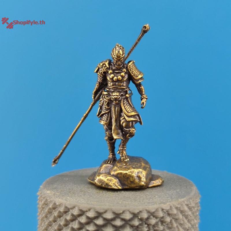 Shopifyle ลิงโบราณ Sun Wukong Miniature Figurines Craft Golden Cudgel Wu รูปปั้นโต๊ะเครื่องประดับรถบ้าน Decor Craft th