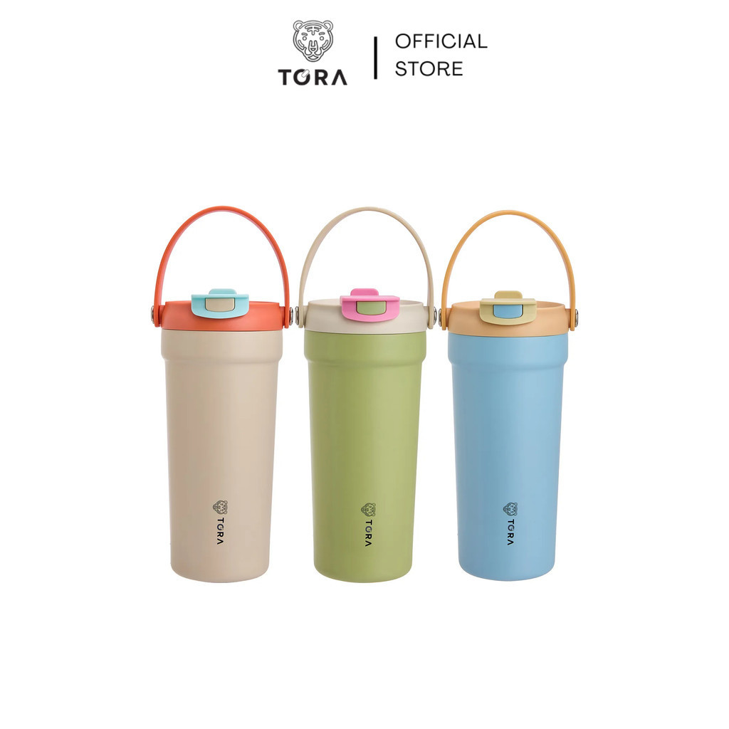 Tora แก้วน้ำสแตนเลส เก็บความเย็น พร้อมหูหิ้ว รุ่น AW25 ความจุ 710 มล.