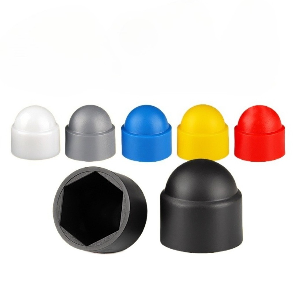(XCF-)[สีเทา/ขาว/แดง/น้ําเงิน/เหลือง/ดํา] PE-หมวกป้องกันสลักเกลียวหกเหลี่ยมหมวกสกรูน็อตพลาสติกหมวกตกแต่ง M3-M20