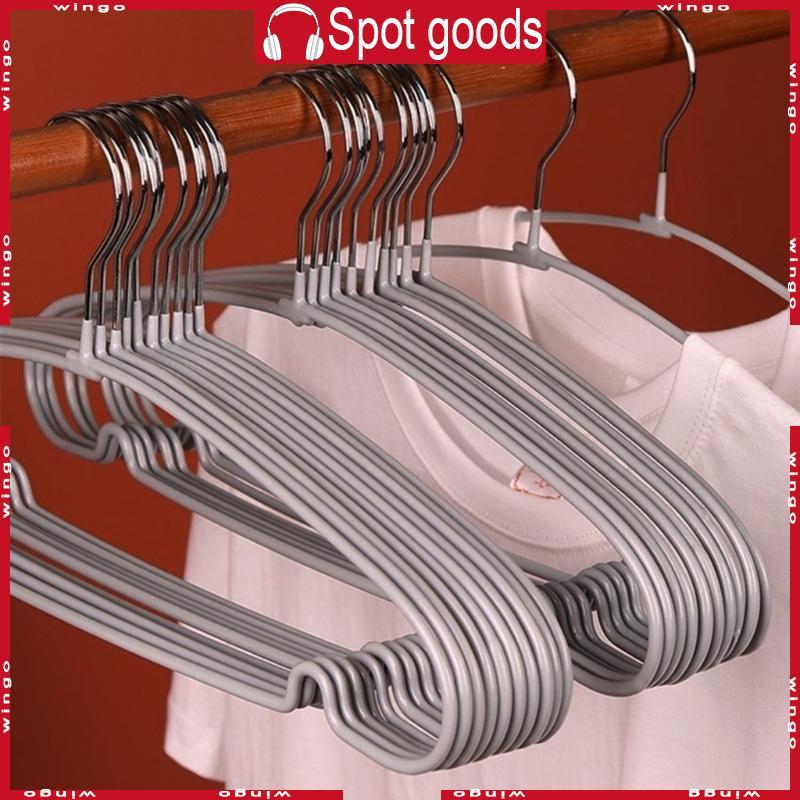 WIN 10 ชิ้นไม้แขวนเสื้อตู้เสื้อผ้าที่ทนทานสําหรับเสื้อผ้าที่ละเอียดอ่อนป้องกันการยืดสําหรับ Home