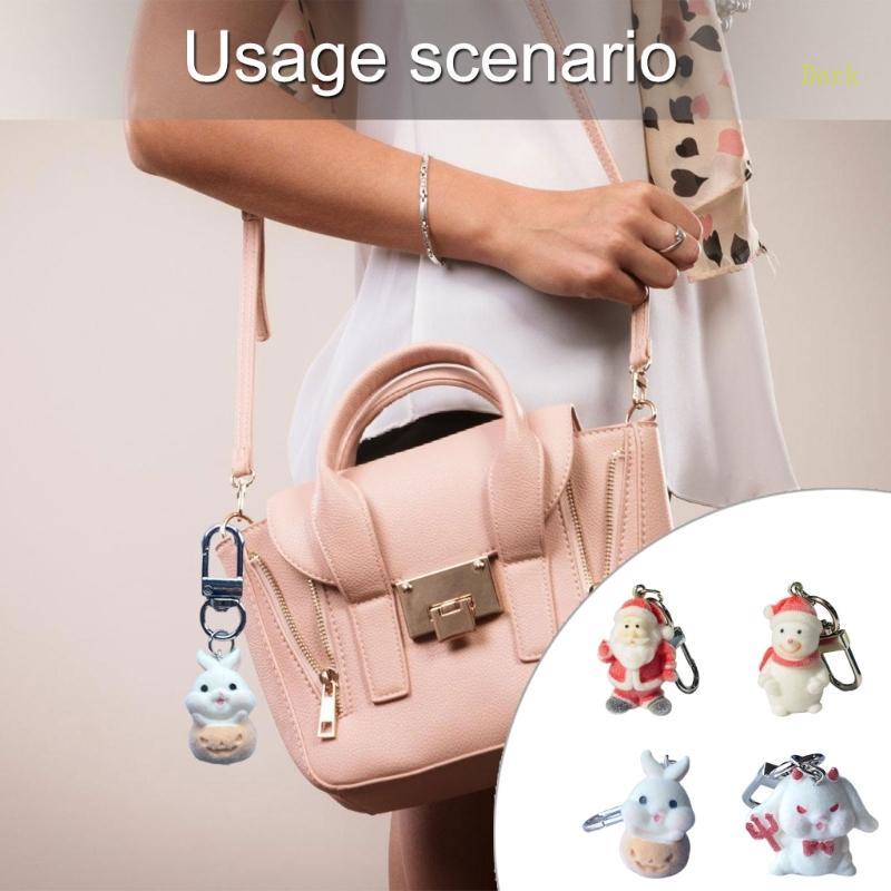 Dark Soft Touch ตัวการ์ตูนคริสต์มาส Velvets Keyrings Fashion Key Holder