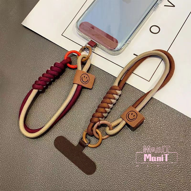 [MTech]สายคล้องโทรศัพท์มือถือ สายคล้องโทรศัพท์แบบถักสีบล็อก สายคล้องเคสโทรศัพท์แบบสั้น สายคล้องข้อมือสไตล์อังกฤษAntiLost