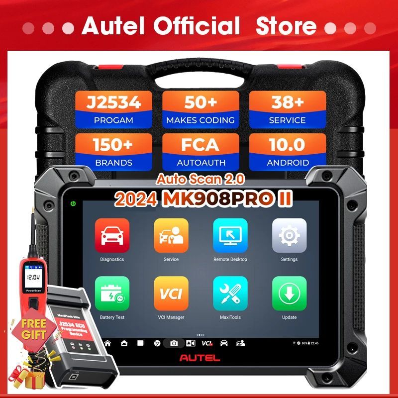 Autel MaxiCOM MK908 Pro II เครื่องมือสแกนวินิจฉัย 2024 J2534 Reprogramming เครื่องมือเป็น Ultra MS91