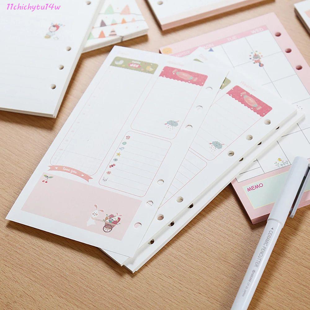 CHICHYTU14W กระดาษเติม Daily Planner 40 แผ่นอุปกรณ์การเรียนเครื่องเขียนรายเดือน A5 A6 Binder หน้าภาย