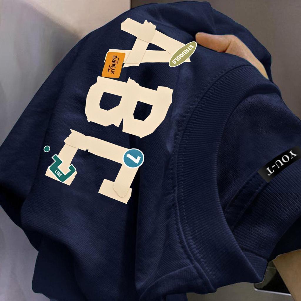You-T 🚀 เกาหลีสไตล์ เสื้อยืด unisex พิมพ์ลาย "ABC" ผ้าCOTTON ไม่ต้องรีด OVERSIZE เสื้อคอกลม ส่งจากไทย【COD】