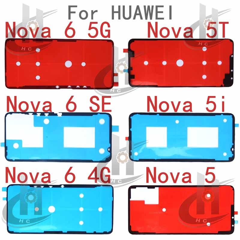 ปกหลังสติกเกอร์กาวสําหรับ Huawei Nova 5 / 5i / 5T / 6 4G / 6 5G / 6 SE ฝาหลังแบตเตอรี่ที่อยู่อาศัยกาวอะไหล่ทดแทน