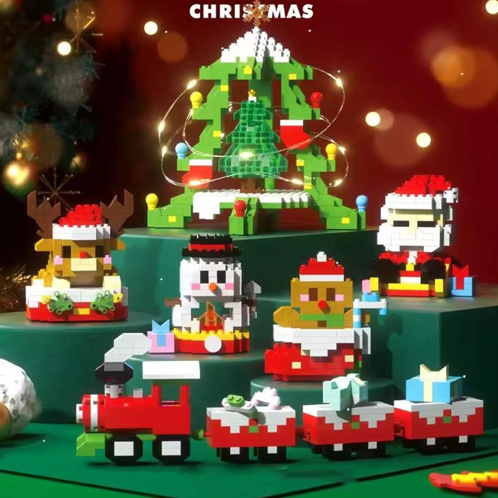 6/12*christmas Building Block ของเล่น Santa Claus Christmas Tree Building Blocks การ์ตูน Y5s1