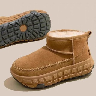 รองเท้าผู้หญิงสไตล์เกาหลี มีขนแกะ อุ่นๆ กันหนาว พื้นแพลตฟอร์…