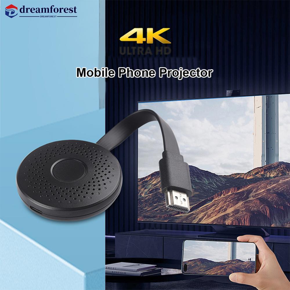 DFS Mobile Wireless Screen Projector สวิตช์แนวนอนและแนวตั้ง 4K HD Driveless Dlna TV Screen Projector