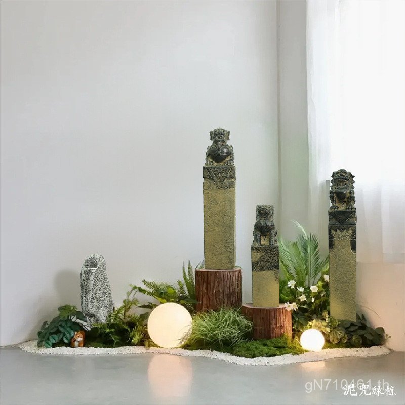 เครื่องประดับ Bolt Stump แก้วเหล็ก Courtyard ภูมิทัศน์ Rockery Chen ชุดจําลองสไตล์จีนในร่มกลางแจ้ง B