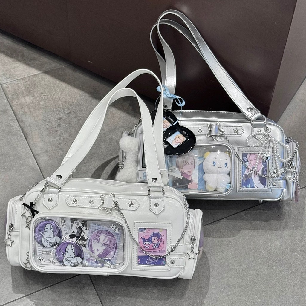 JK Uniform Bag College Style Ita Bag Anime Badges Display Transparent Shoulder Bag Large Capacity Ha