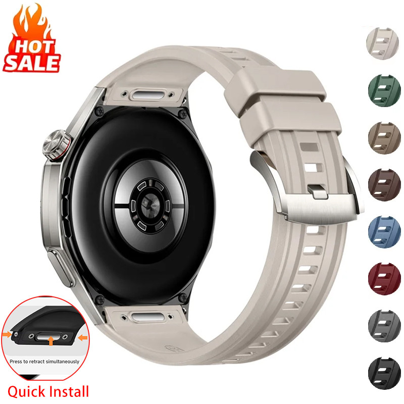 No Gap Quick ติดตั้งสายรัดซิลิโคน (ไม่มีนาฬิกา) ใช้งานร่วมกับ Huawei Watch GT 6 Pro 46 มม.สายปุ่มกดประเภทวงดนตรีพิเศษสําหรับ Huawei GT6 Pro สําหรับชาย