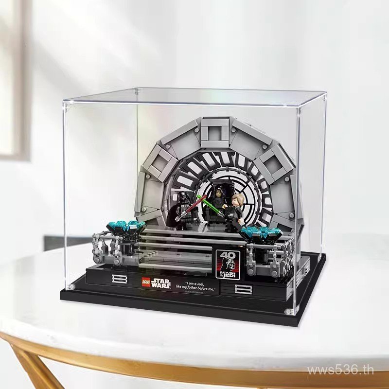 โปร่งใสโปร่งใสอะคริลิคกล่องเก็บ Lego Hand-Made ป้องกันฝุ่น Emperor Room 75352 บัลลังก์กล่องแสดงเหมาะ