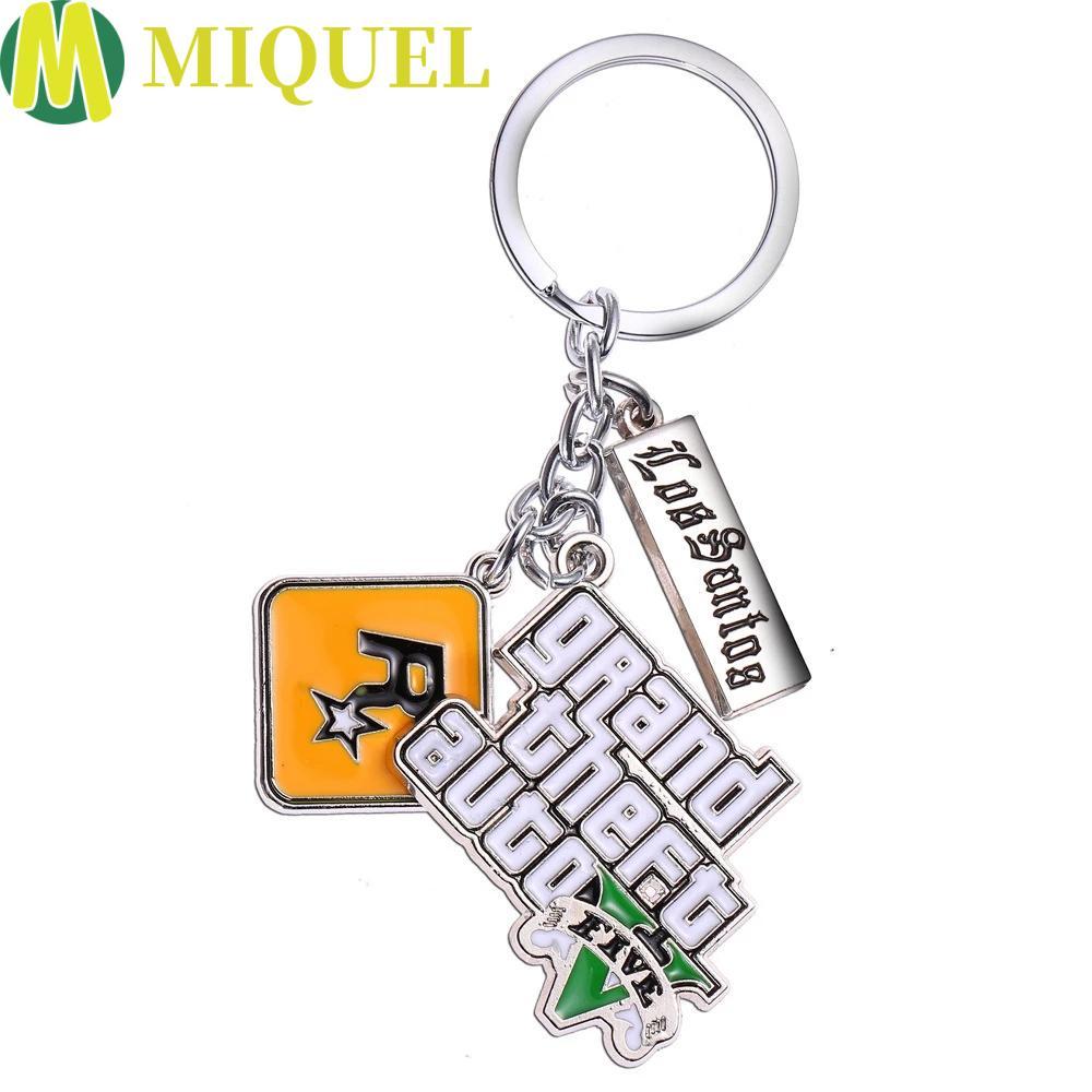 MIQUELZA เกม GTA V พวงกุญแจ PS4 Xbox PC เกมสําหรับชายพิเศษของขวัญวันเกิดเกม GTA ผู้ถือกุญแจ