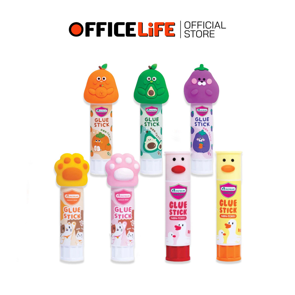 Master Art (มาสเตอร์อาร์ต) กาว กาวแท่ง รุ่น DUCKY / FRUITY / PAWLY ขนาด 9 กรัม ( 1 ชิ้น / คละสี )