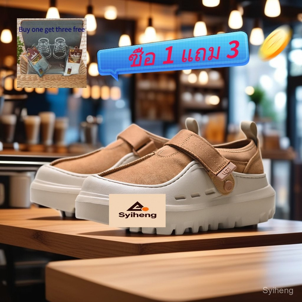 UGG ผู้ชายผู้หญิงสไตล์เดียวกันรองเท้าบู๊ตหิมะ PeakMod Lowcut Tusman หนา Soled มัฟฟินรองเท้าสั้นอบอุ่