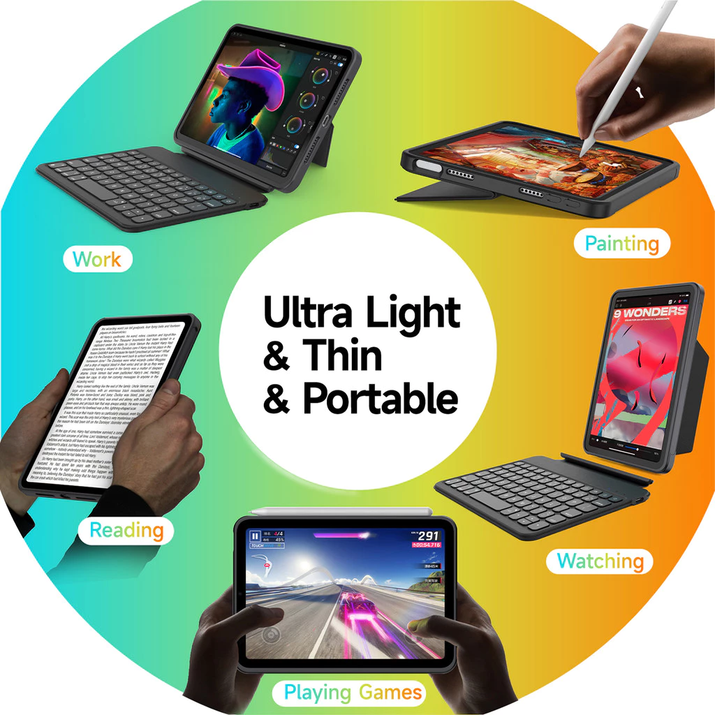 คีย์บอร์ดบลูทูธสำหรับ iPad Mini 6/7 8.3 นิ้ว มีไฟแบ็คไลท์ thumbnail 3