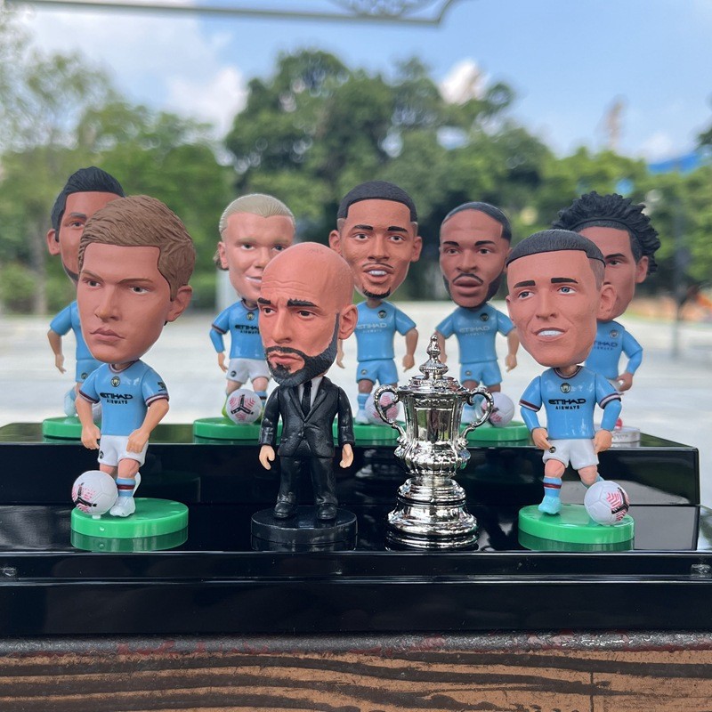 Spot Goods#Manchester City Foden Gua Shuai De Bruyne Action Figure Jesus Gundogan Star Doll Haaland 