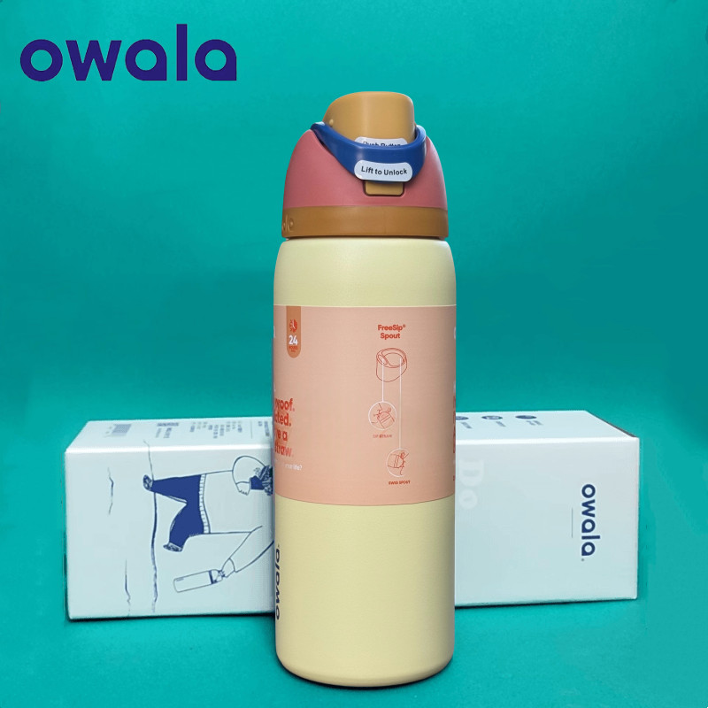 Owala FreeSip Tumbler พร้อมหลอด - ฉนวนติดผนังสองชั้น เก็บร้อนและเย็น ปลอดสาร BPA