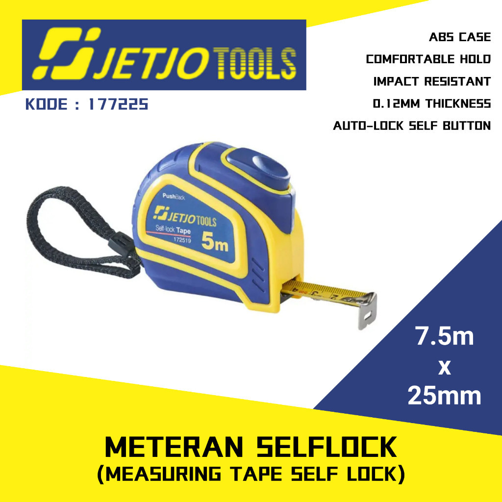 JETJO TOOLS / LAKONI PRO Meter 7.5m x 25mm / Selflock เทปวัด 7.5x25mm / Self Lock Meter 7.5 x 25 mm 