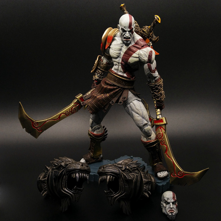 23ซม.เทพเจ้าแห่งสงครามรูปรุ่น Kratos Kratosเกม3รูปการกระทําตุ๊กตาเปลวไฟมีดเครื่องประดับพ่อลูกชาย