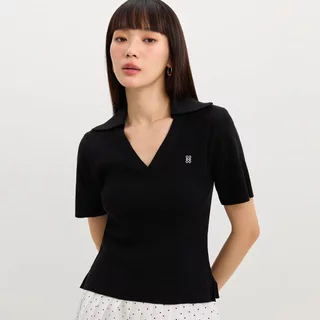 [Pomelo] เสื้อถักคอวี / V-Neck Knit Top