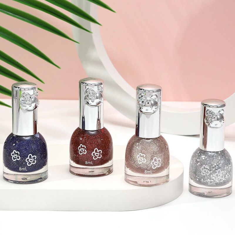 [แนะนําขายร้อน] BK Dazzling Flashing Water Nail Polish No-Baking Glitter Nail Polish 8ML Shell Color