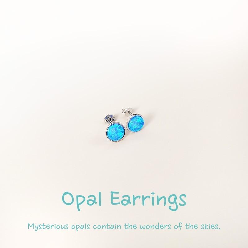 Opal Earrings ต่างหูเงินแท้ S925 [MERCELO]