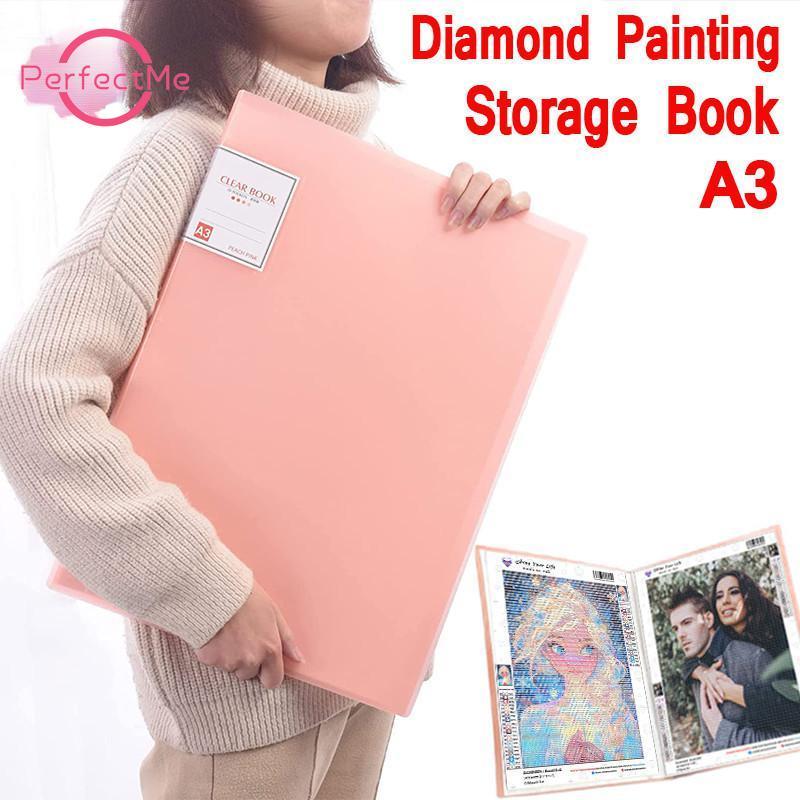 A3/8K Diamond Painting Art Storage Book 20/30/40 หน้าถือภาพวาดมากมาย Organizando Lojas e Exibe sua obra
