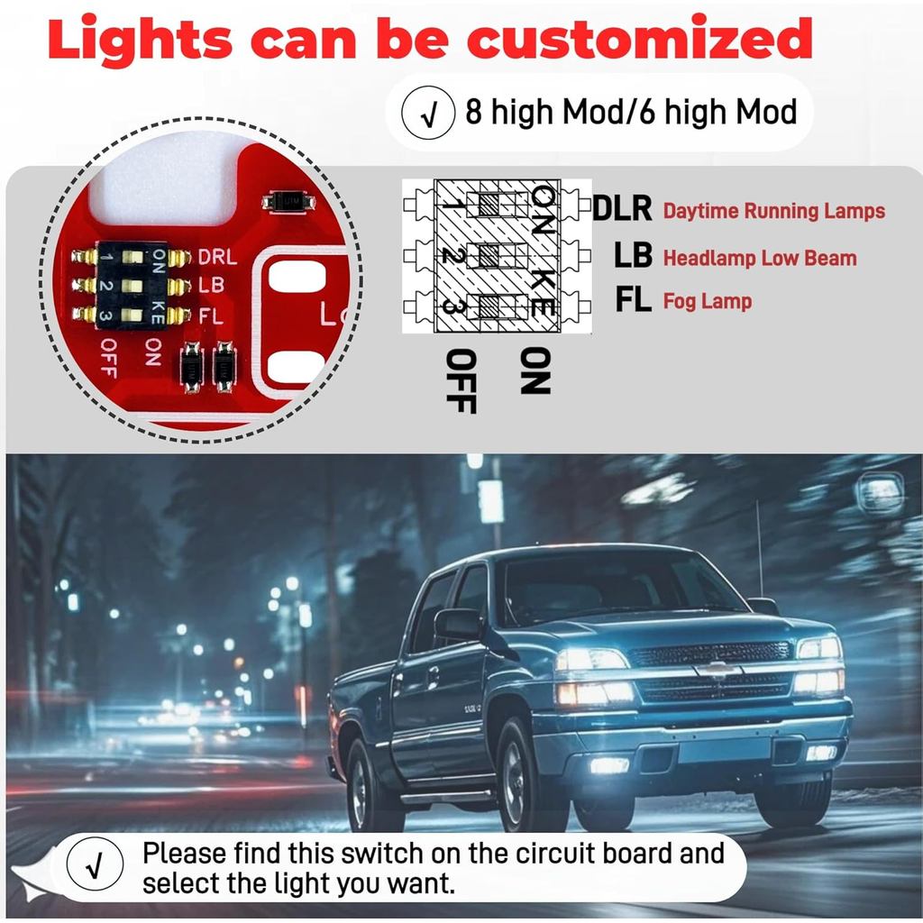 Customizable 6 high Mod ＆ 8 high Mod for 2003-2007 Chevy Silverado & Sierra 1500/2500/3500 Classic |