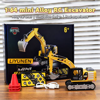 1: 64 Mini RC Excavator รถยกเดสก์ท็อปรีโมทคอนโทรลรถบรรทุกกระเป๋ารถ Rc Decompression ของเล่น 1/64 รถขุดขนาดเล็กวิศวกรรมยานพาหนะเด็กของขวัญ