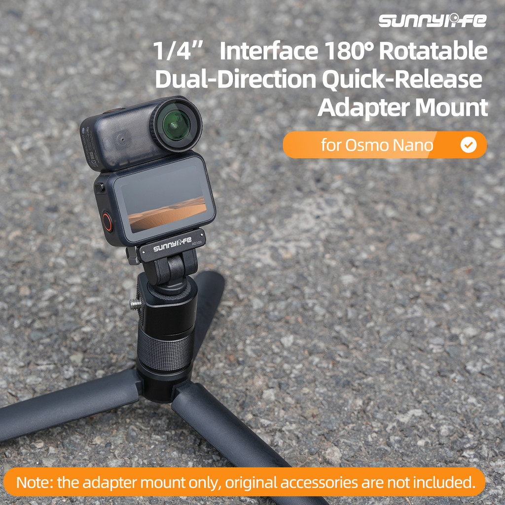 Dual-Direction Quick-Release อะแดปเตอร์สําหรับ DJI OSMO 360 II/Nano/Action 6 Bi อะแดปเตอร์แม่เหล็กทิศทาง 1/4 ชิ้นส่วนขยายปรับหมุน Quick Release Board Accessorie