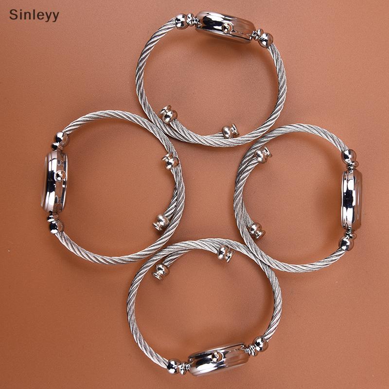 NLE 1 ชิ้นนาฬิกากําไลข้อมือเงินผู้หญิงแฟชั่นสร้อยข้อมือนาฬิกาควอตซ์นักเรียนนาฬิกา N