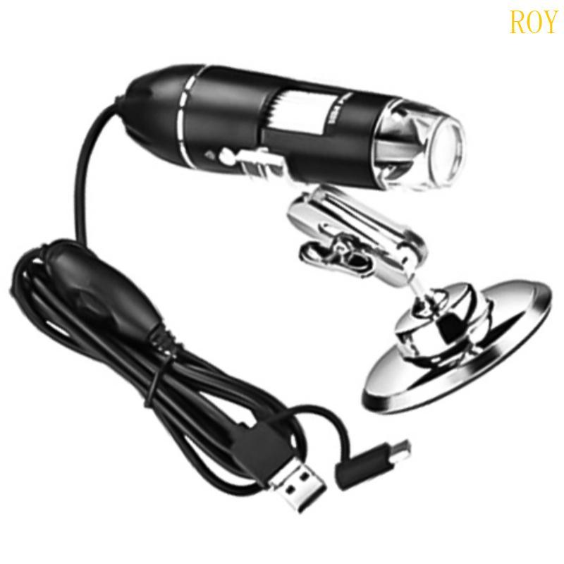 ROY 1600X กล้องจุลทรรศน์ USB สําหรับโทรศัพท์มือถือการวิเคราะห์คอมพิวเตอร์และการตรวจสอบรายละเอียด