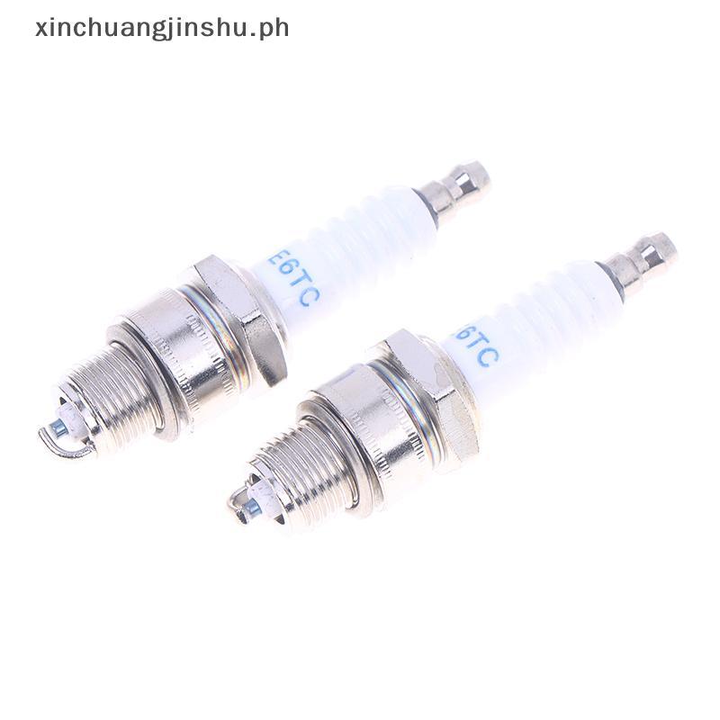 XIN 1/3 ชิ้นยี่ห้อใหม่รถจักรยานยนต์ Spark Plug E6TC สําหรับสกู๊ตเตอร์ Moped Part เปลี่ยนอุปกรณ์เสริม