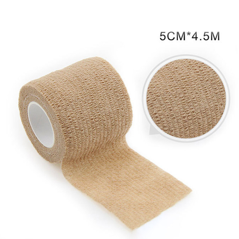 Self กาวกีฬา Wrap Bandage Breathable Cohesive Bandage Wrap Roll ความยืดหยุ่นสูง Self-Adheerent เทป