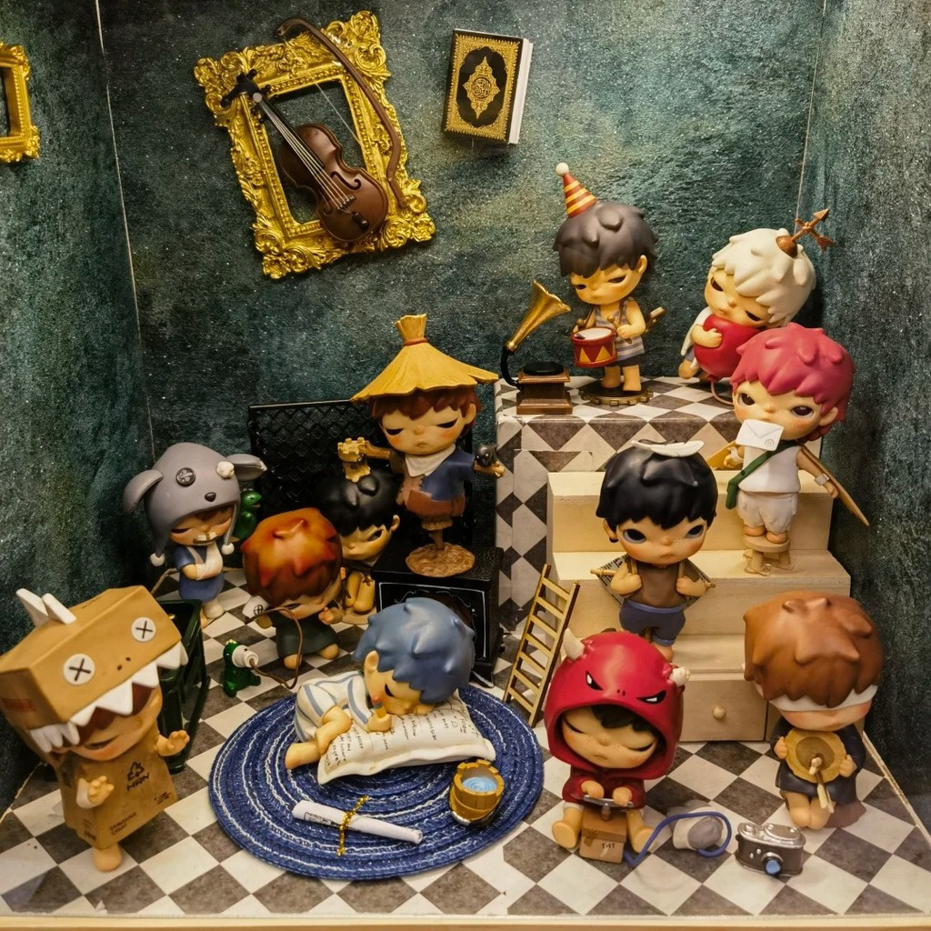 POPMART Hirono 4V popmart HIRONO Gift MIME series ตุ๊กตาน่ารัก Popmart Official